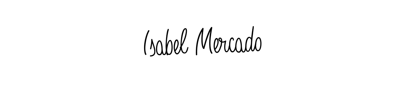 You should practise on your own different ways (Angelique-Rose-font-FFP) to write your name (Isabel Mercado) in signature. don't let someone else do it for you. Isabel Mercado signature style 5 images and pictures png