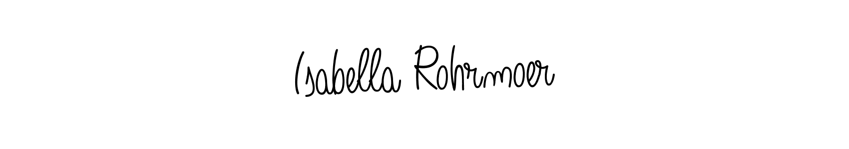 Isabella Rohrmoer stylish signature style. Best Handwritten Sign (Angelique-Rose-font-FFP) for my name. Handwritten Signature Collection Ideas for my name Isabella Rohrmoer. Isabella Rohrmoer signature style 5 images and pictures png