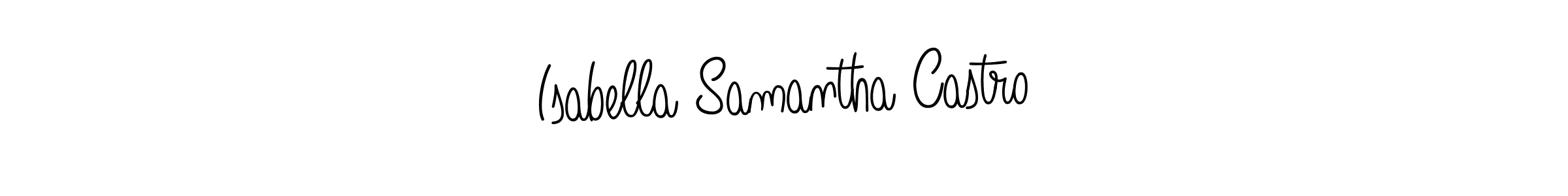 How to make Isabella Samantha Castro name signature. Use Angelique-Rose-font-FFP style for creating short signs online. This is the latest handwritten sign. Isabella Samantha Castro signature style 5 images and pictures png