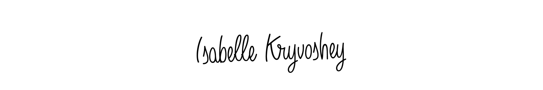 The best way (Angelique-Rose-font-FFP) to make a short signature is to pick only two or three words in your name. The name Isabelle Kryvoshey include a total of six letters. For converting this name. Isabelle Kryvoshey signature style 5 images and pictures png