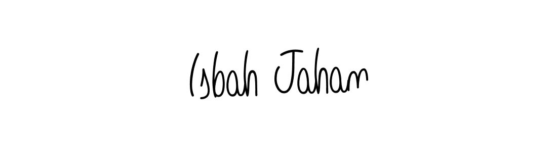 Make a beautiful signature design for name Isbah Jahan. With this signature (Angelique-Rose-font-FFP) style, you can create a handwritten signature for free. Isbah Jahan signature style 5 images and pictures png