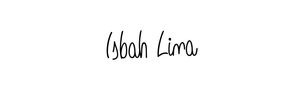 if you are searching for the best signature style for your name Isbah Lina. so please give up your signature search. here we have designed multiple signature styles  using Angelique-Rose-font-FFP. Isbah Lina signature style 5 images and pictures png