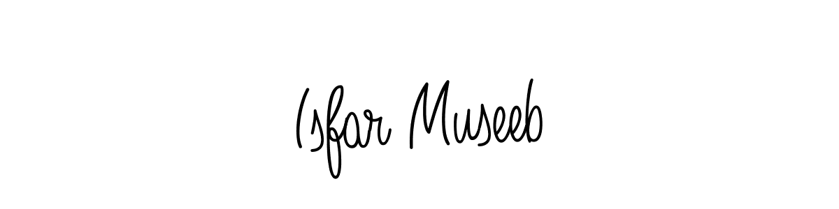 Make a beautiful signature design for name Isfar Museeb. With this signature (Angelique-Rose-font-FFP) style, you can create a handwritten signature for free. Isfar Museeb signature style 5 images and pictures png