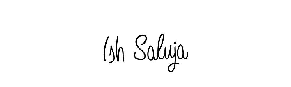 The best way (Angelique-Rose-font-FFP) to make a short signature is to pick only two or three words in your name. The name Ish Saluja include a total of six letters. For converting this name. Ish Saluja signature style 5 images and pictures png