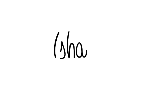 The best way (Angelique-Rose-font-FFP) to make a short signature is to pick only two or three words in your name. The name Isha  include a total of six letters. For converting this name. Isha  signature style 5 images and pictures png