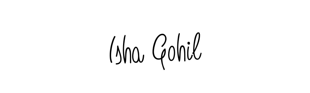 You should practise on your own different ways (Angelique-Rose-font-FFP) to write your name (Isha Gohil) in signature. don't let someone else do it for you. Isha Gohil signature style 5 images and pictures png