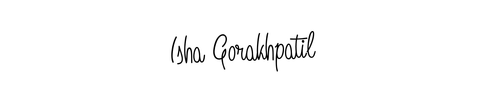 You should practise on your own different ways (Angelique-Rose-font-FFP) to write your name (Isha Gorakhpatil) in signature. don't let someone else do it for you. Isha Gorakhpatil signature style 5 images and pictures png