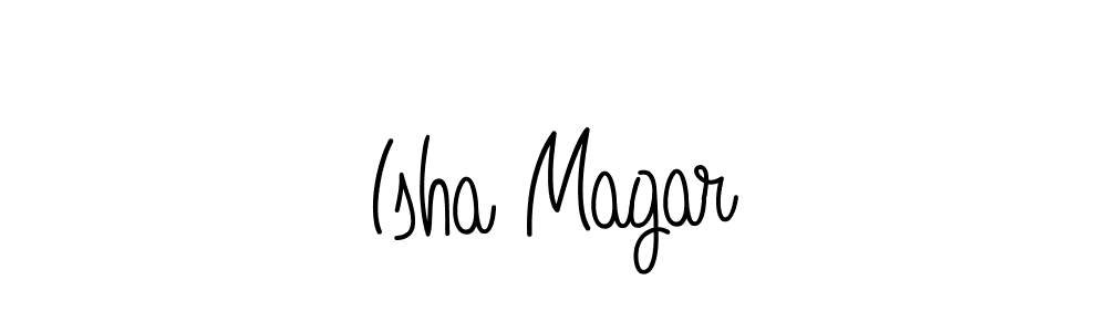 Make a beautiful signature design for name Isha Magar. With this signature (Angelique-Rose-font-FFP) style, you can create a handwritten signature for free. Isha Magar signature style 5 images and pictures png