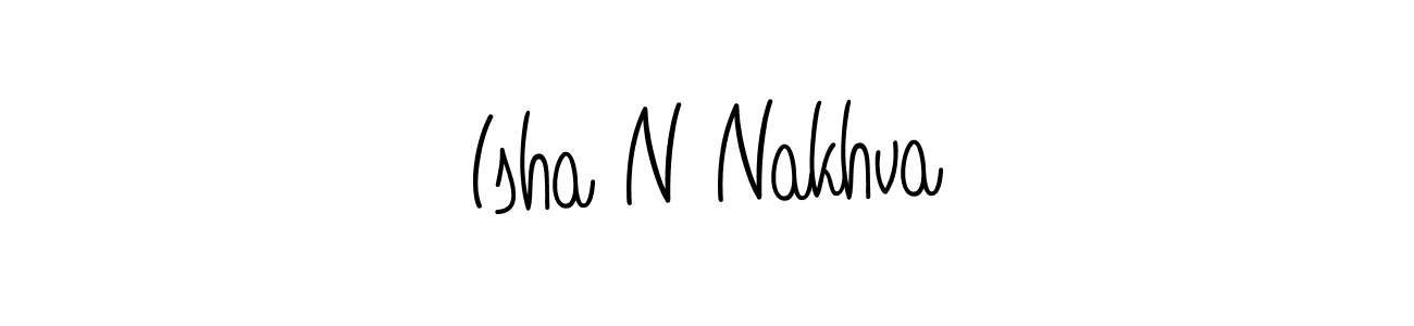 Use a signature maker to create a handwritten signature online. With this signature software, you can design (Angelique-Rose-font-FFP) your own signature for name Isha N Nakhva. Isha N Nakhva signature style 5 images and pictures png