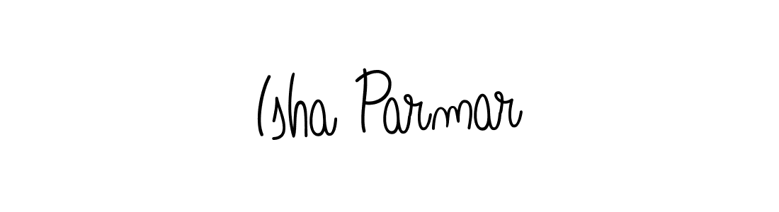 How to make Isha Parmar name signature. Use Angelique-Rose-font-FFP style for creating short signs online. This is the latest handwritten sign. Isha Parmar signature style 5 images and pictures png