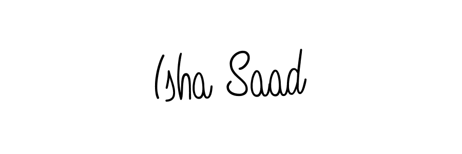 if you are searching for the best signature style for your name Isha Saad. so please give up your signature search. here we have designed multiple signature styles  using Angelique-Rose-font-FFP. Isha Saad signature style 5 images and pictures png