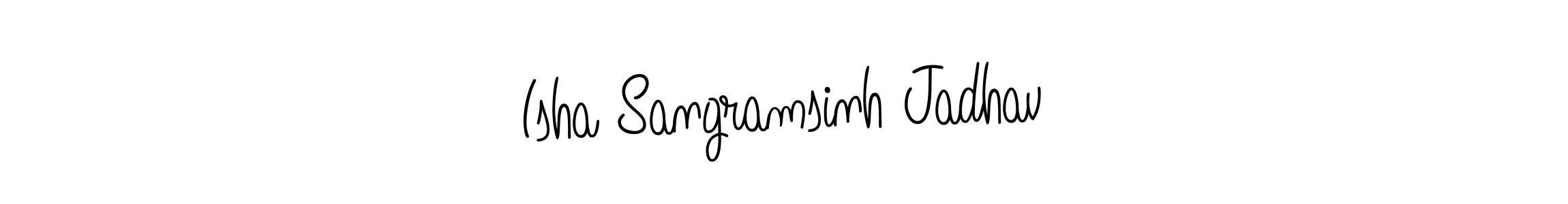 Isha Sangramsinh Jadhav stylish signature style. Best Handwritten Sign (Angelique-Rose-font-FFP) for my name. Handwritten Signature Collection Ideas for my name Isha Sangramsinh Jadhav. Isha Sangramsinh Jadhav signature style 5 images and pictures png