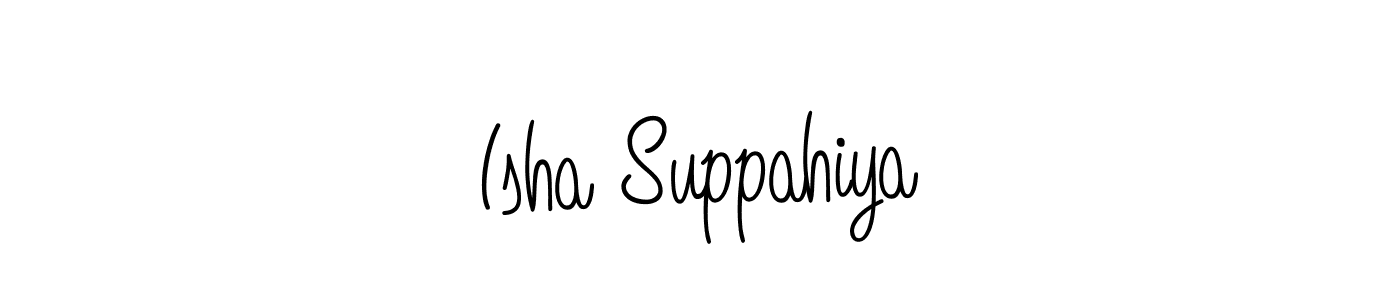 The best way (Angelique-Rose-font-FFP) to make a short signature is to pick only two or three words in your name. The name Isha Suppahiya include a total of six letters. For converting this name. Isha Suppahiya signature style 5 images and pictures png