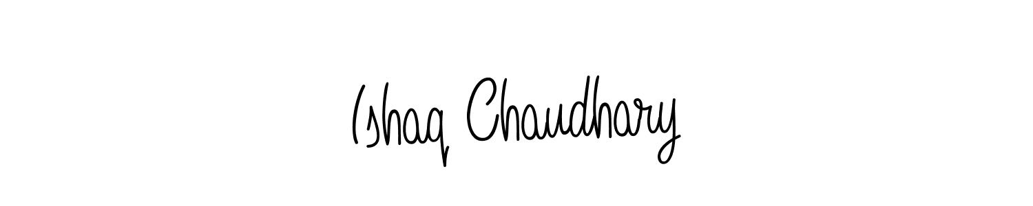 Ishaq Chaudhary stylish signature style. Best Handwritten Sign (Angelique-Rose-font-FFP) for my name. Handwritten Signature Collection Ideas for my name Ishaq Chaudhary. Ishaq Chaudhary signature style 5 images and pictures png
