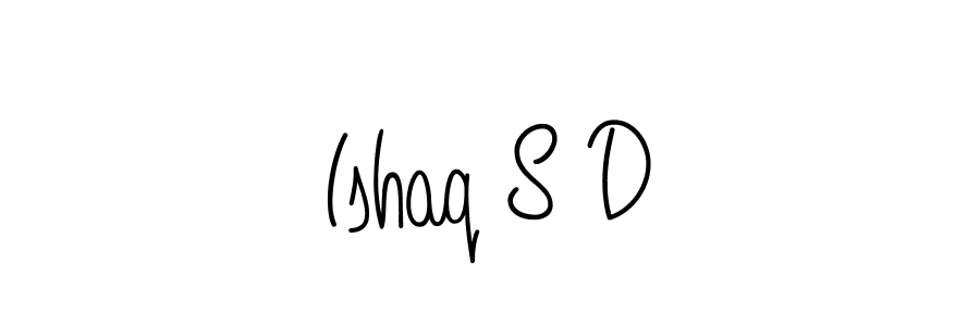 How to make Ishaq S D name signature. Use Angelique-Rose-font-FFP style for creating short signs online. This is the latest handwritten sign. Ishaq S D signature style 5 images and pictures png