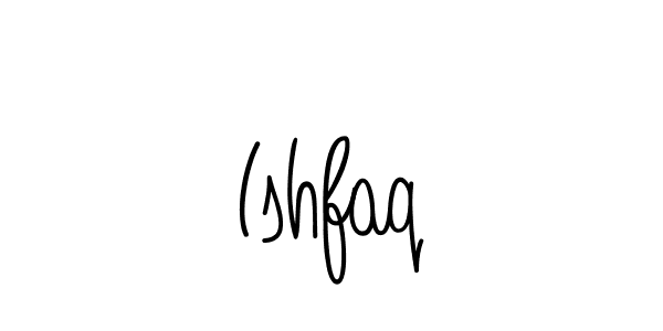 Use a signature maker to create a handwritten signature online. With this signature software, you can design (Angelique-Rose-font-FFP) your own signature for name Ishfaq. Ishfaq signature style 5 images and pictures png