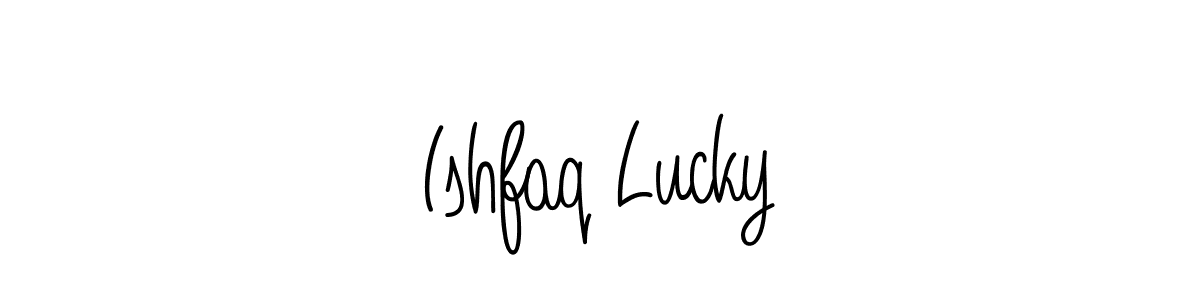 Also we have Ishfaq Lucky name is the best signature style. Create professional handwritten signature collection using Angelique-Rose-font-FFP autograph style. Ishfaq Lucky signature style 5 images and pictures png