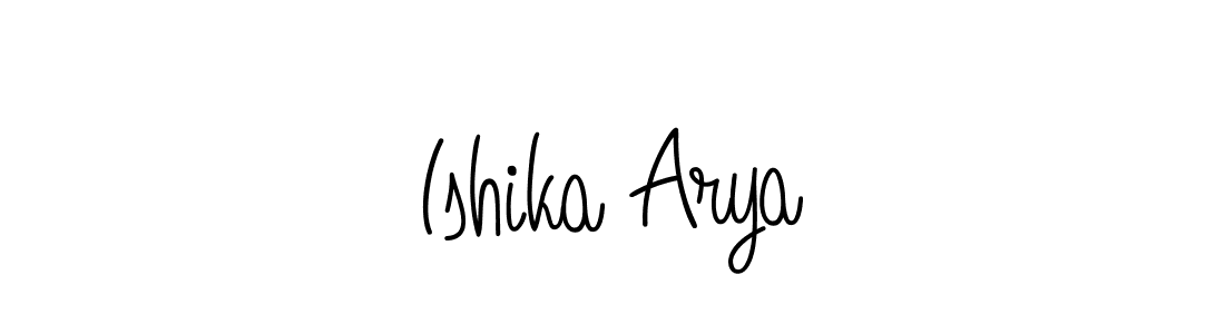 Use a signature maker to create a handwritten signature online. With this signature software, you can design (Angelique-Rose-font-FFP) your own signature for name Ishika Arya. Ishika Arya signature style 5 images and pictures png