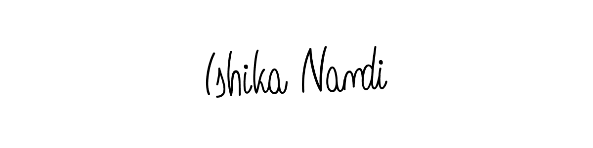 You should practise on your own different ways (Angelique-Rose-font-FFP) to write your name (Ishika Nandi) in signature. don't let someone else do it for you. Ishika Nandi signature style 5 images and pictures png