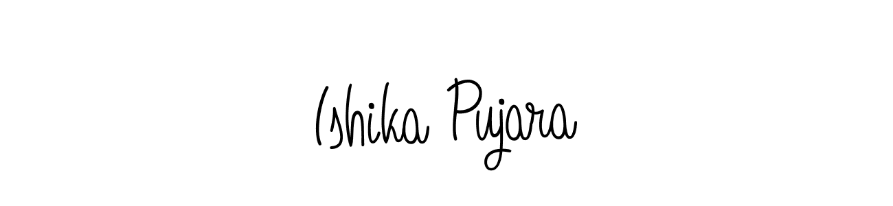 How to make Ishika Pujara name signature. Use Angelique-Rose-font-FFP style for creating short signs online. This is the latest handwritten sign. Ishika Pujara signature style 5 images and pictures png