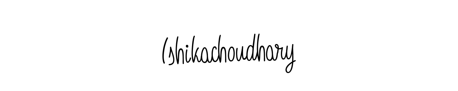 How to make Ishikachoudhary name signature. Use Angelique-Rose-font-FFP style for creating short signs online. This is the latest handwritten sign. Ishikachoudhary signature style 5 images and pictures png