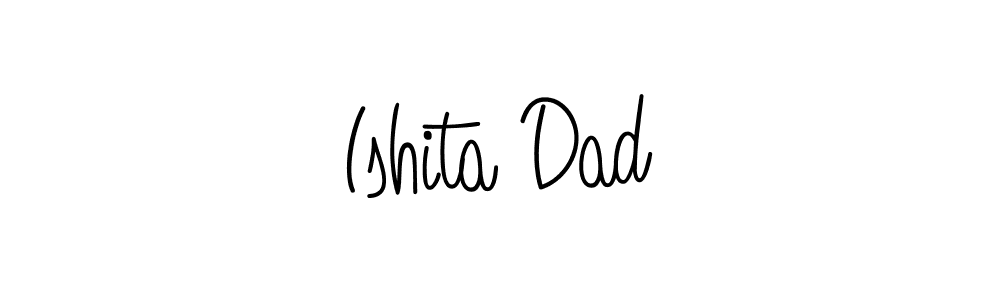 The best way (Angelique-Rose-font-FFP) to make a short signature is to pick only two or three words in your name. The name Ishita Dad include a total of six letters. For converting this name. Ishita Dad signature style 5 images and pictures png