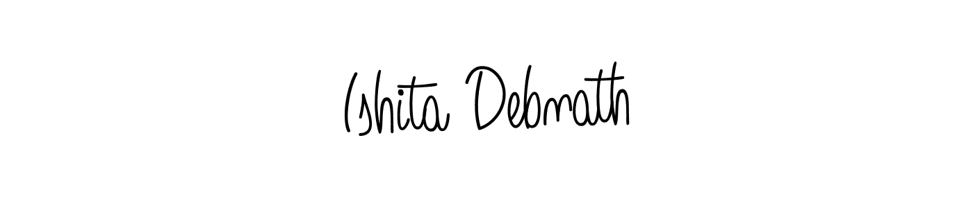 You should practise on your own different ways (Angelique-Rose-font-FFP) to write your name (Ishita Debnath) in signature. don't let someone else do it for you. Ishita Debnath signature style 5 images and pictures png