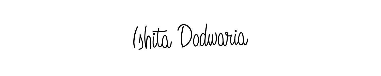 if you are searching for the best signature style for your name Ishita Dodwaria. so please give up your signature search. here we have designed multiple signature styles  using Angelique-Rose-font-FFP. Ishita Dodwaria signature style 5 images and pictures png