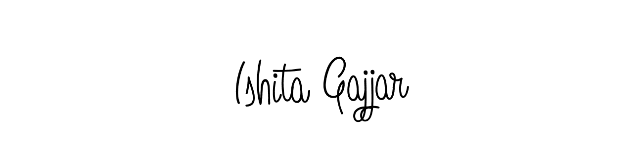 The best way (Angelique-Rose-font-FFP) to make a short signature is to pick only two or three words in your name. The name Ishita Gajjar include a total of six letters. For converting this name. Ishita Gajjar signature style 5 images and pictures png