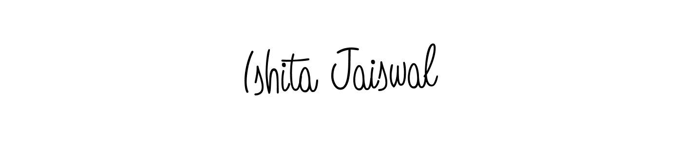 The best way (Angelique-Rose-font-FFP) to make a short signature is to pick only two or three words in your name. The name Ishita Jaiswal include a total of six letters. For converting this name. Ishita Jaiswal signature style 5 images and pictures png