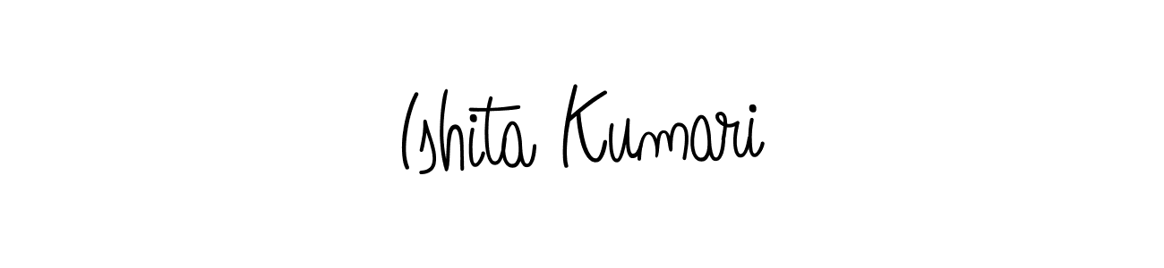 You should practise on your own different ways (Angelique-Rose-font-FFP) to write your name (Ishita Kumari) in signature. don't let someone else do it for you. Ishita Kumari signature style 5 images and pictures png