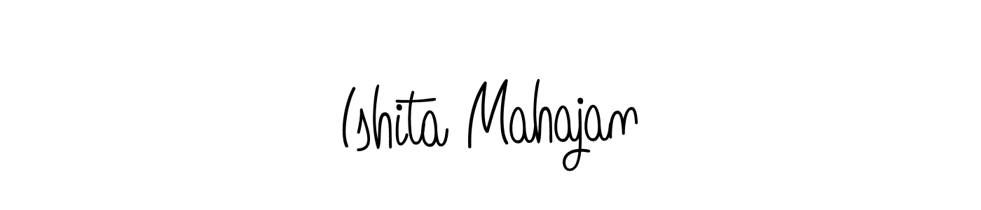 Create a beautiful signature design for name Ishita Mahajan. With this signature (Angelique-Rose-font-FFP) fonts, you can make a handwritten signature for free. Ishita Mahajan signature style 5 images and pictures png