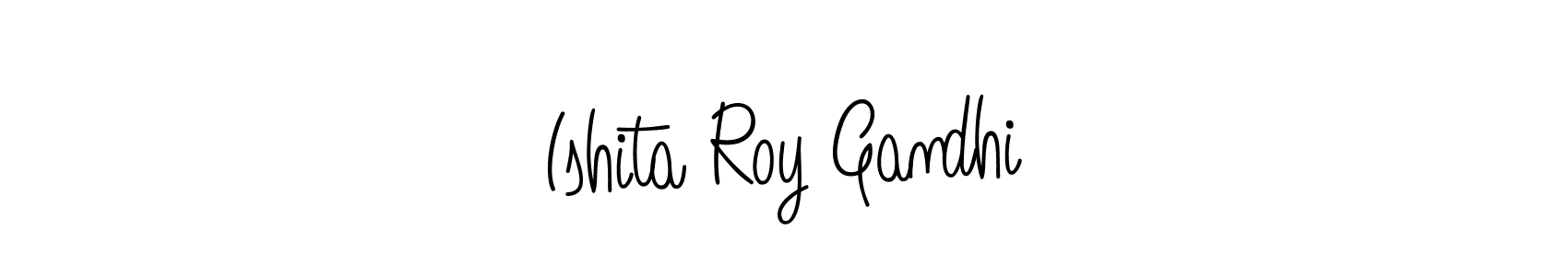 The best way (Angelique-Rose-font-FFP) to make a short signature is to pick only two or three words in your name. The name Ishita Roy Gandhi include a total of six letters. For converting this name. Ishita Roy Gandhi signature style 5 images and pictures png
