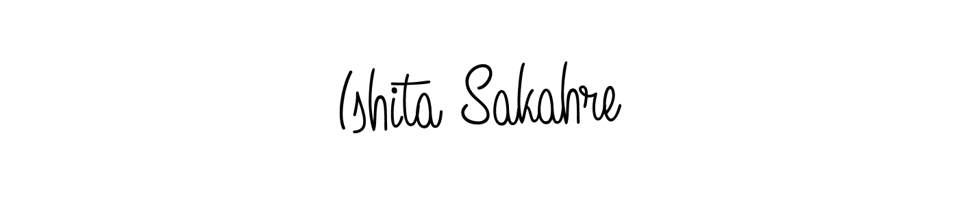 How to make Ishita Sakahre signature? Angelique-Rose-font-FFP is a professional autograph style. Create handwritten signature for Ishita Sakahre name. Ishita Sakahre signature style 5 images and pictures png