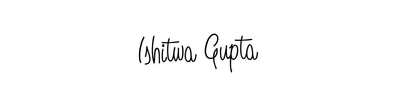 The best way (Angelique-Rose-font-FFP) to make a short signature is to pick only two or three words in your name. The name Ishitwa Gupta include a total of six letters. For converting this name. Ishitwa Gupta signature style 5 images and pictures png