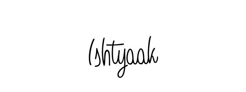Use a signature maker to create a handwritten signature online. With this signature software, you can design (Angelique-Rose-font-FFP) your own signature for name Ishtyaak. Ishtyaak signature style 5 images and pictures png