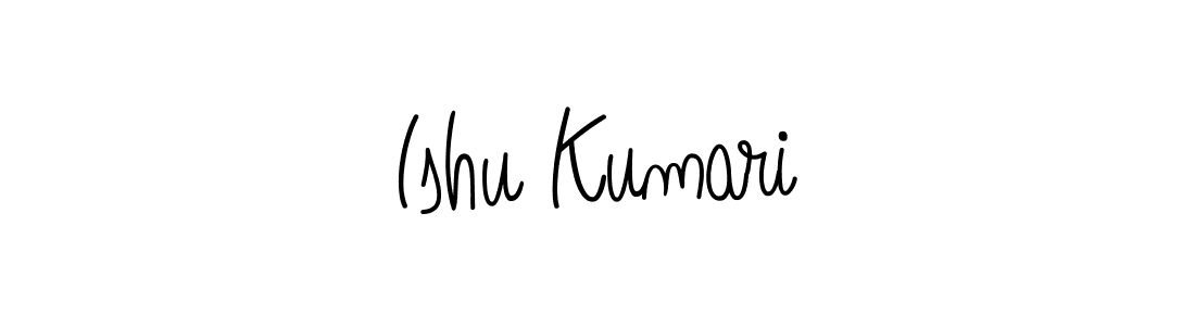 You should practise on your own different ways (Angelique-Rose-font-FFP) to write your name (Ishu Kumari) in signature. don't let someone else do it for you. Ishu Kumari signature style 5 images and pictures png