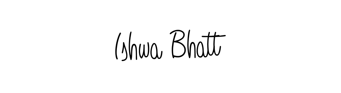 You should practise on your own different ways (Angelique-Rose-font-FFP) to write your name (Ishwa Bhatt) in signature. don't let someone else do it for you. Ishwa Bhatt signature style 5 images and pictures png