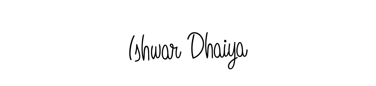 How to make Ishwar Dhaiya signature? Angelique-Rose-font-FFP is a professional autograph style. Create handwritten signature for Ishwar Dhaiya name. Ishwar Dhaiya signature style 5 images and pictures png