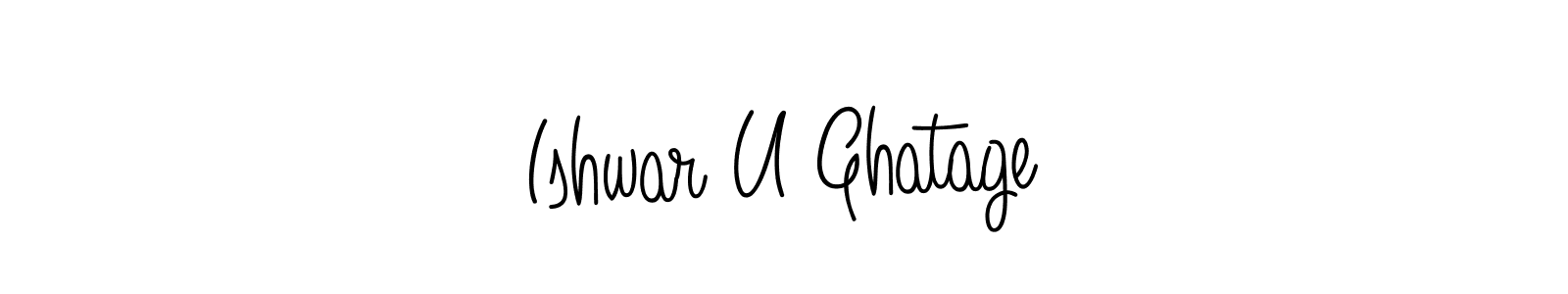 Design your own signature with our free online signature maker. With this signature software, you can create a handwritten (Angelique-Rose-font-FFP) signature for name Ishwar U Ghatage. Ishwar U Ghatage signature style 5 images and pictures png