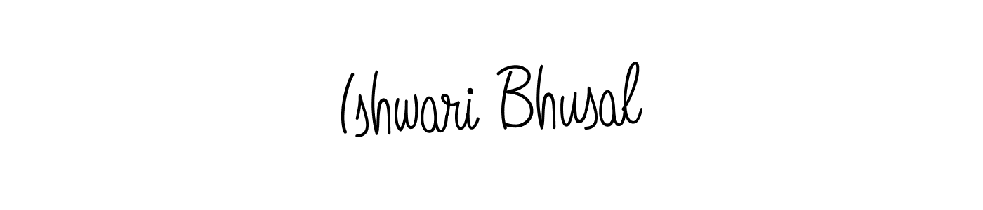 Use a signature maker to create a handwritten signature online. With this signature software, you can design (Angelique-Rose-font-FFP) your own signature for name Ishwari Bhusal. Ishwari Bhusal signature style 5 images and pictures png