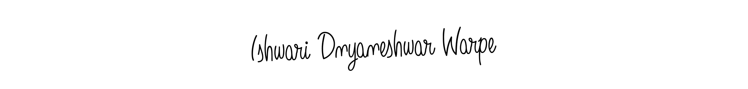You should practise on your own different ways (Angelique-Rose-font-FFP) to write your name (Ishwari Dnyaneshwar Warpe) in signature. don't let someone else do it for you. Ishwari Dnyaneshwar Warpe signature style 5 images and pictures png