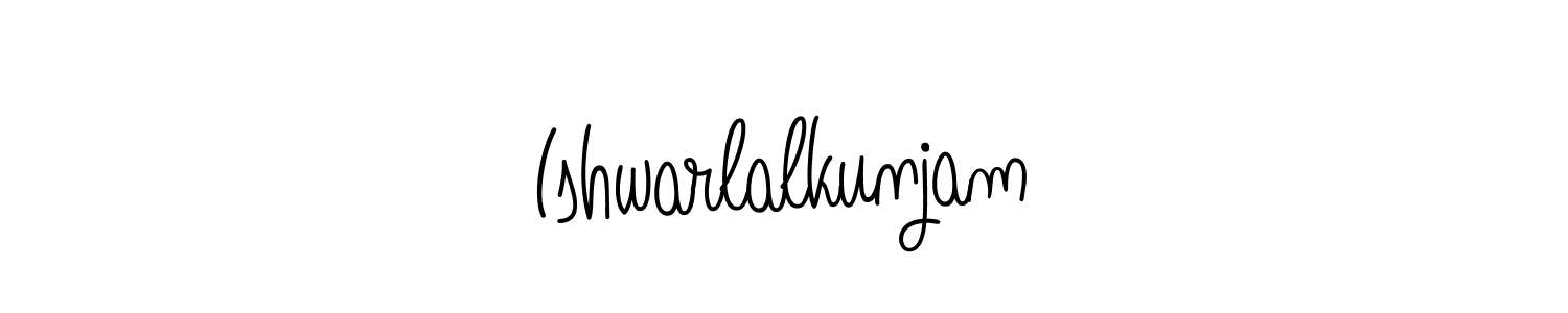 Use a signature maker to create a handwritten signature online. With this signature software, you can design (Angelique-Rose-font-FFP) your own signature for name Ishwarlalkunjam. Ishwarlalkunjam signature style 5 images and pictures png