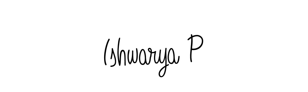 The best way (Angelique-Rose-font-FFP) to make a short signature is to pick only two or three words in your name. The name Ishwarya P include a total of six letters. For converting this name. Ishwarya P signature style 5 images and pictures png