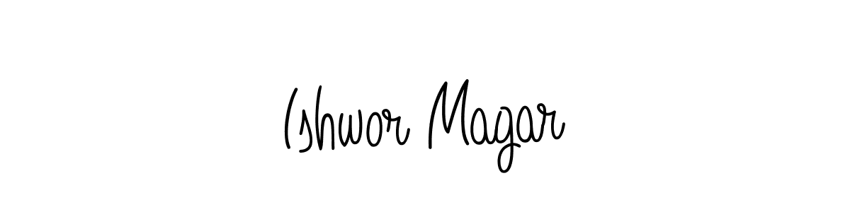 Design your own signature with our free online signature maker. With this signature software, you can create a handwritten (Angelique-Rose-font-FFP) signature for name Ishwor Magar. Ishwor Magar signature style 5 images and pictures png