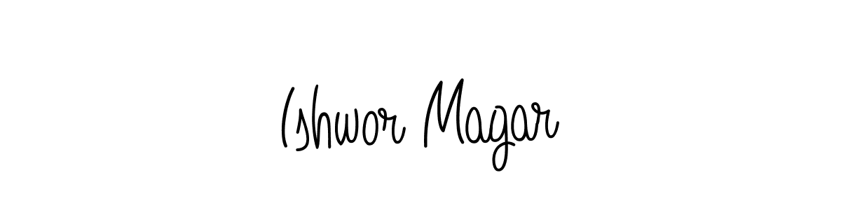 The best way (Angelique-Rose-font-FFP) to make a short signature is to pick only two or three words in your name. The name Ishwor Magar include a total of six letters. For converting this name. Ishwor Magar signature style 5 images and pictures png