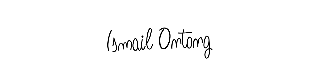How to make Ismail Ontong name signature. Use Angelique-Rose-font-FFP style for creating short signs online. This is the latest handwritten sign. Ismail Ontong signature style 5 images and pictures png