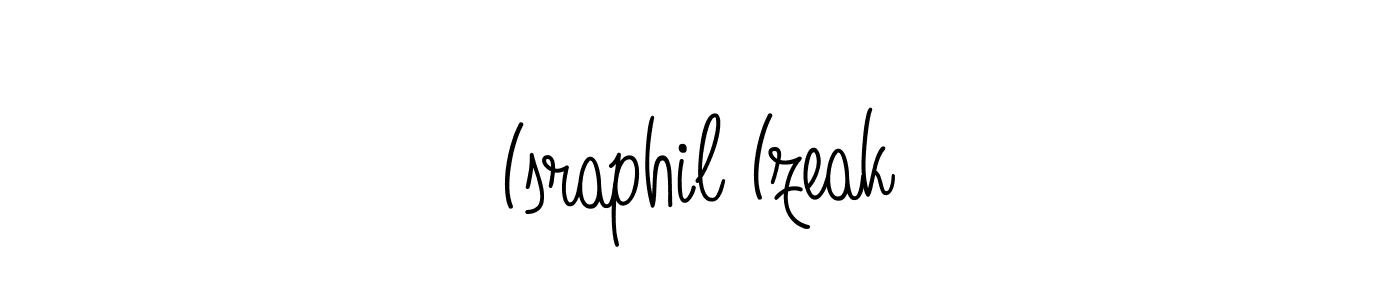 The best way (Angelique-Rose-font-FFP) to make a short signature is to pick only two or three words in your name. The name Israphil Izeak include a total of six letters. For converting this name. Israphil Izeak signature style 5 images and pictures png