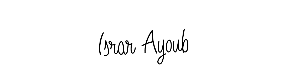 Use a signature maker to create a handwritten signature online. With this signature software, you can design (Angelique-Rose-font-FFP) your own signature for name Israr Ayoub. Israr Ayoub signature style 5 images and pictures png