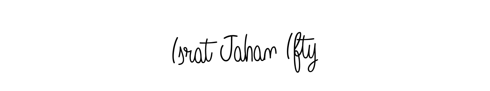 You should practise on your own different ways (Angelique-Rose-font-FFP) to write your name (Israt Jahan Ifty) in signature. don't let someone else do it for you. Israt Jahan Ifty signature style 5 images and pictures png